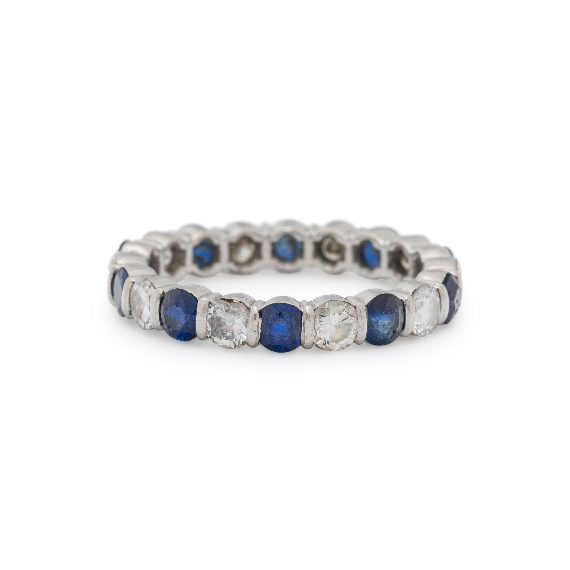 TIFFANY & CO., SAPPHIRE AND DIAMOND ETERNITY BAND
