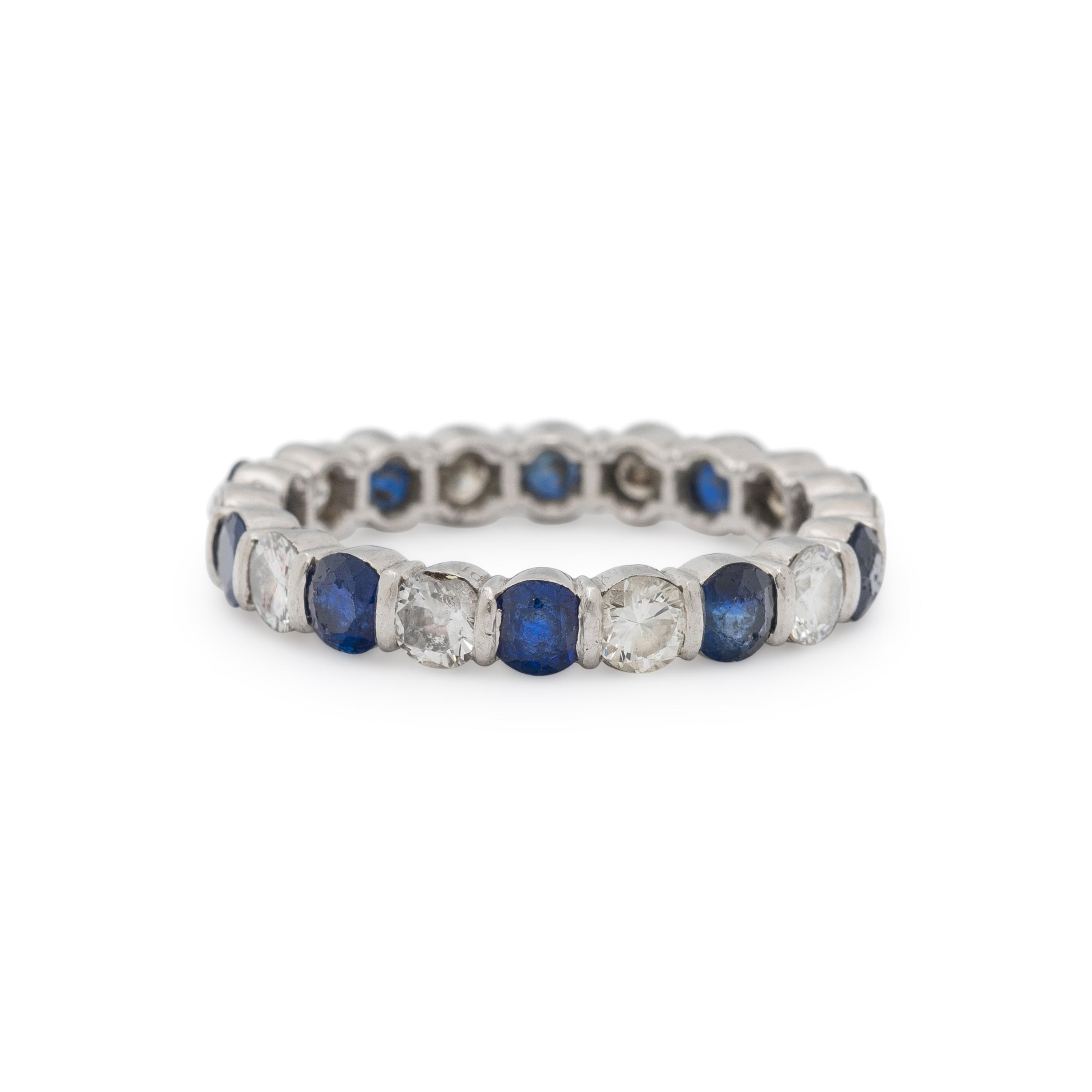 TIFFANY & CO., SAPPHIRE AND DIAMOND ETERNITY BAND
