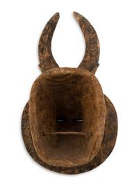 An African Carved Wood Horned Sun Mask