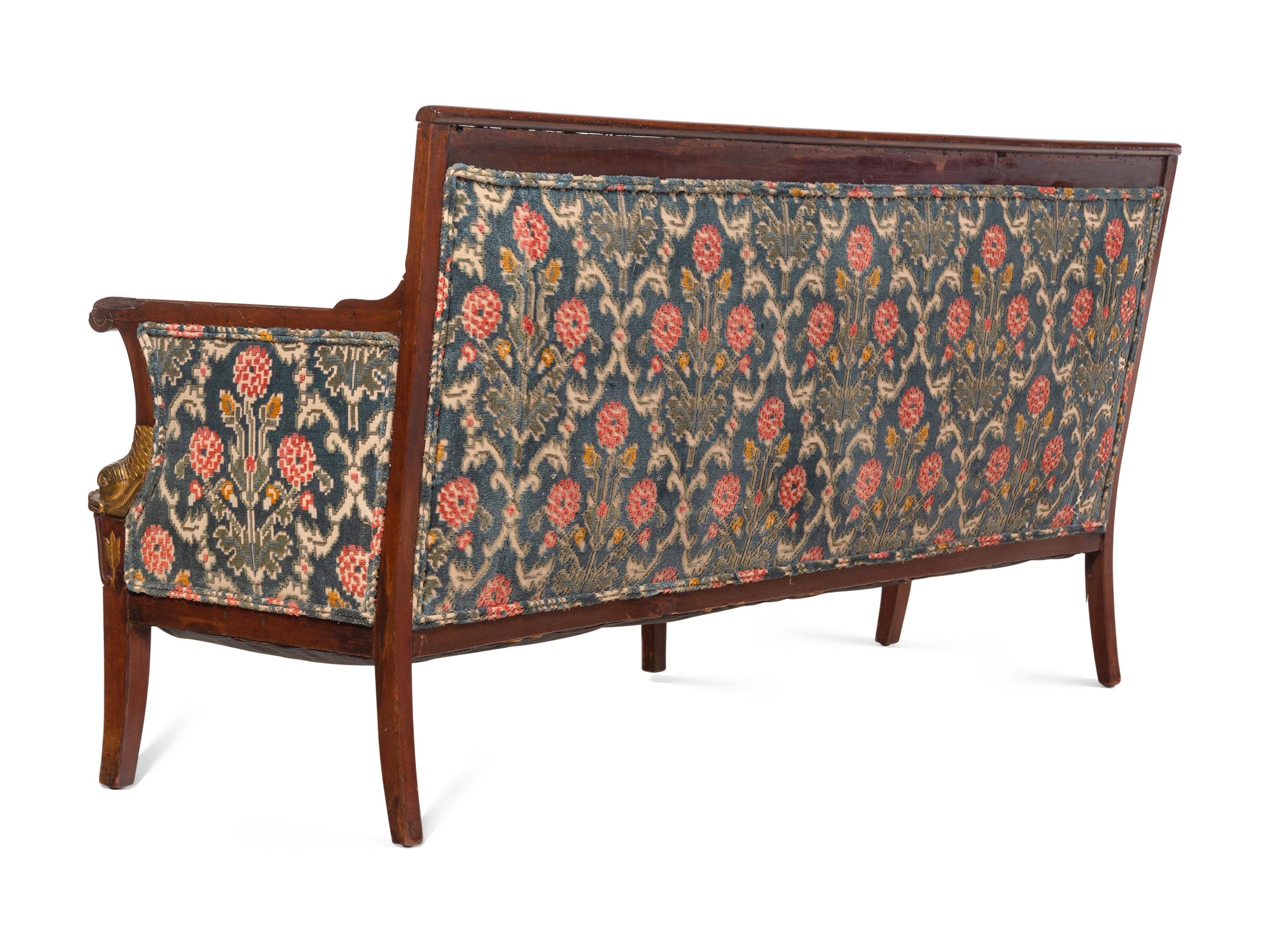 An Empire Style Gilt Bronze Mounted Mahogany Sofa