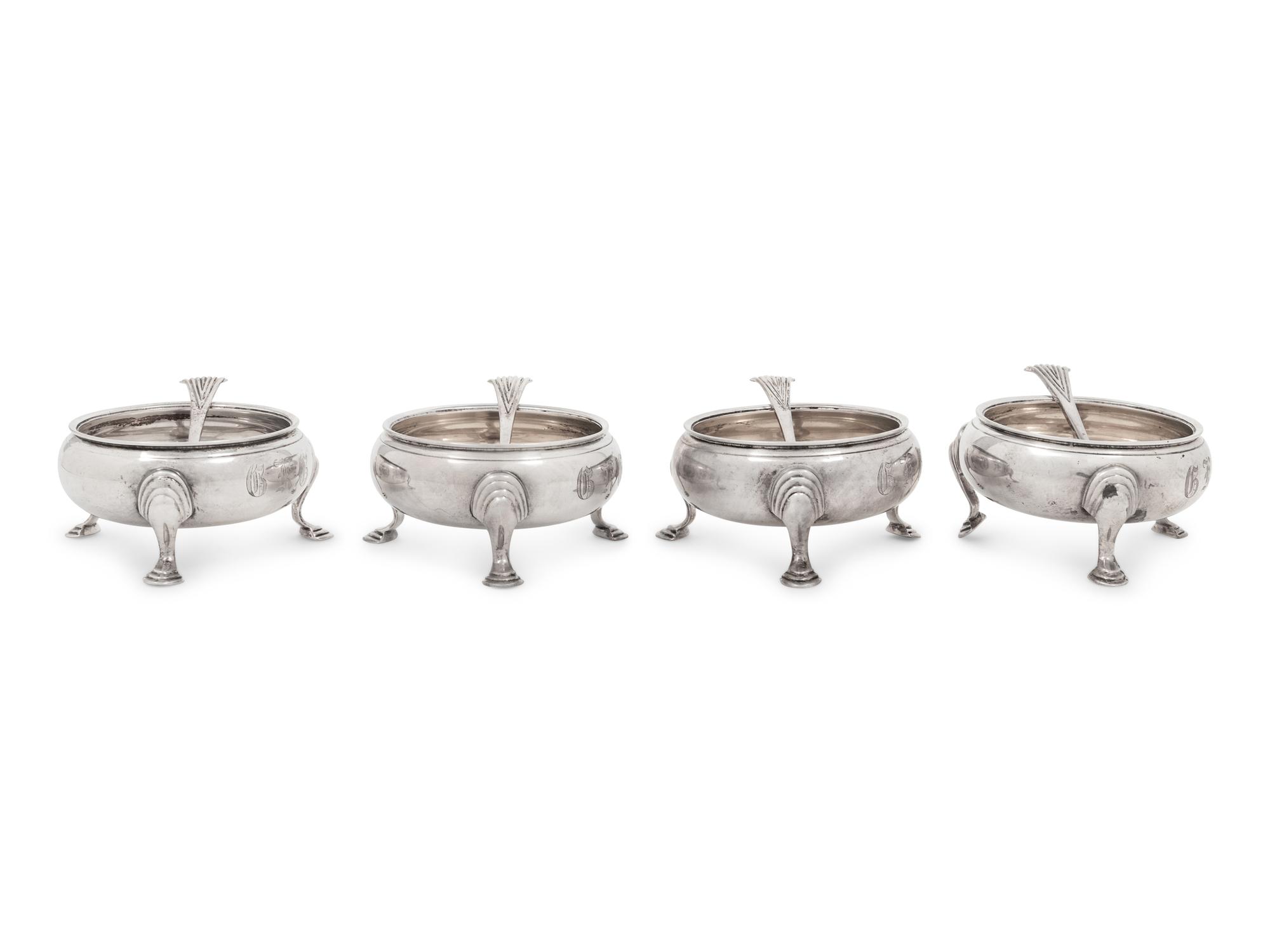 A Set of Four American Silver Salt Cellars