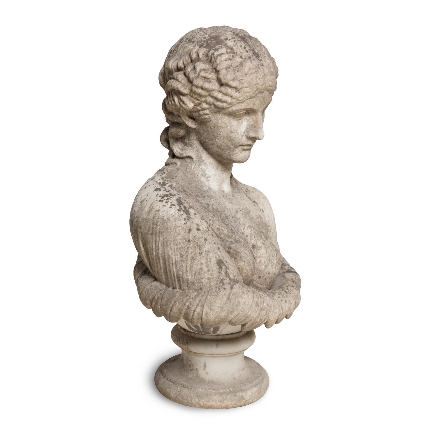 A Grand Tour Carved Marble Bust of Clytie