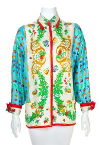 A Gianni Versace Silk Print Shirt, Size 42.