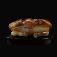 A Chinese yellowish and russet jade "Horse and Monkey" group 马上封”猴“玉雕 18th century or later ???????