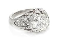 An Art Deco Platinum and Diamond Ring, 4.40 dwts.