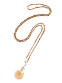 14K YELLOW GOLD AND DIAMOND HUNTER CASE POCKET WATCH AND CHAIN