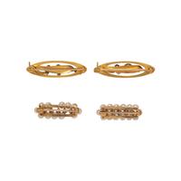 COLLECTION OF YELLOW GOLD AND SEED PEARL BROOCHES