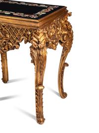 A Pair of Continental Giltwood and Pietra Dura Side Tables