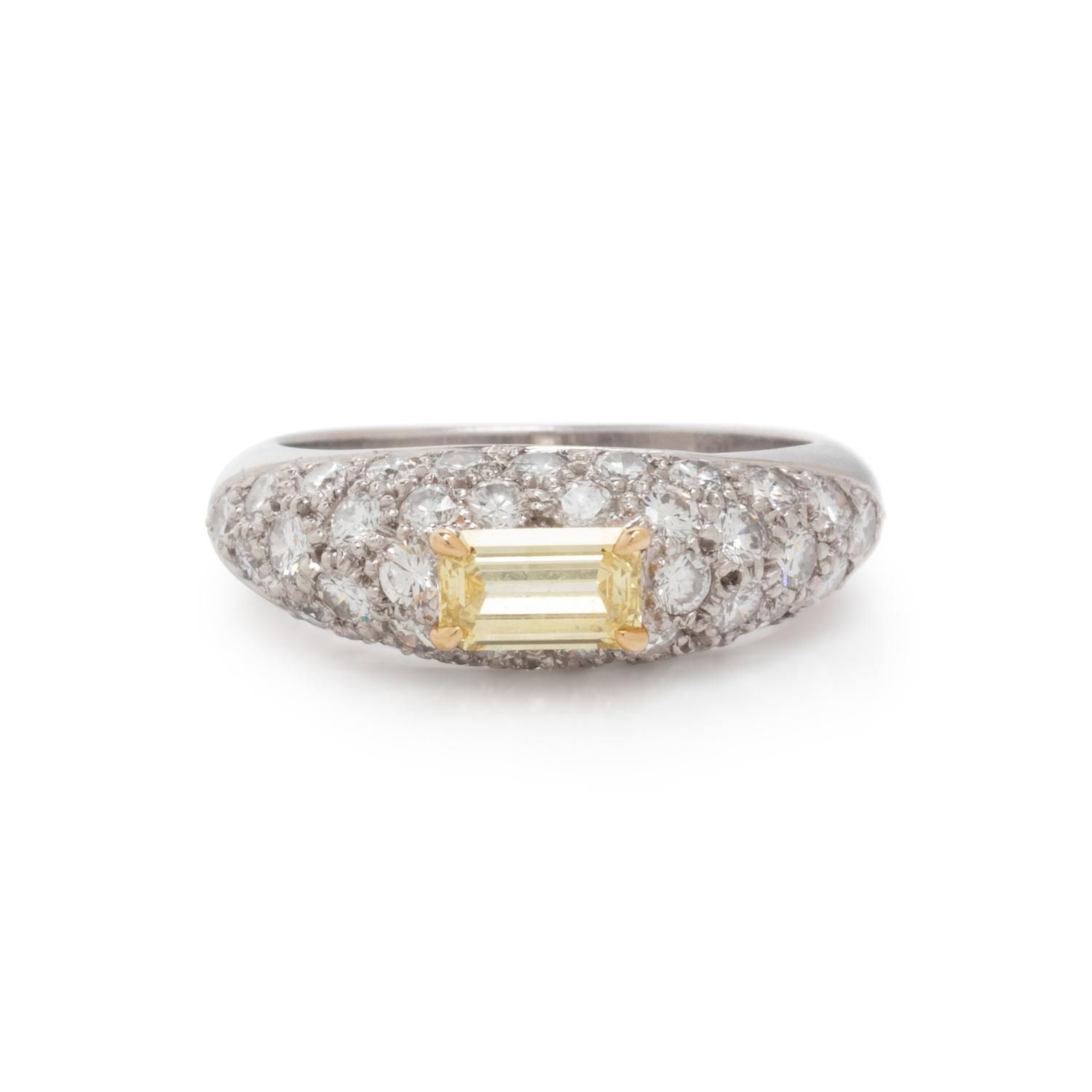 VAN CLEEF & ARPELS, YELLOW DIAMOND AND DIAMOND RING