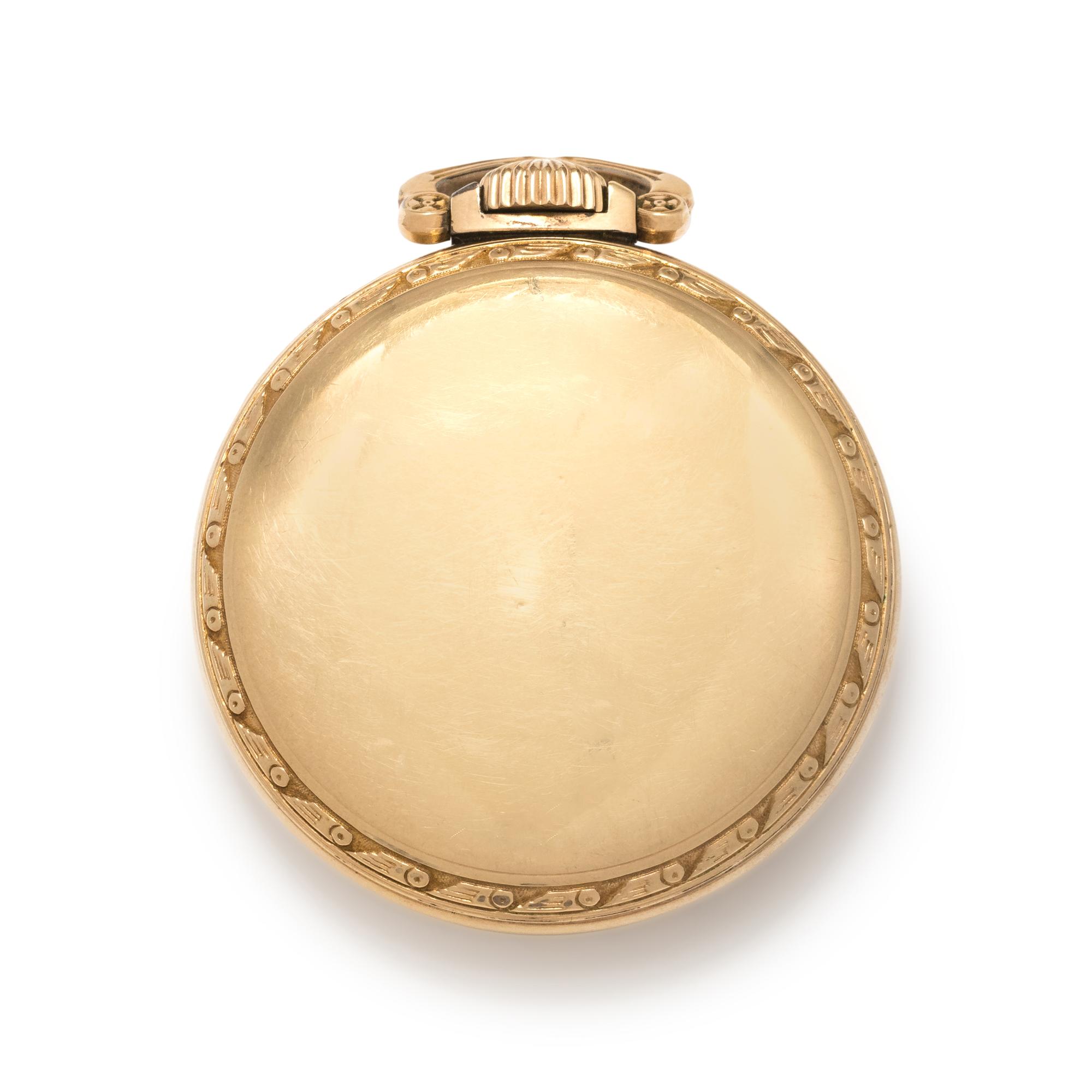 HAMILTON, GOLD-FILLED OPEN FACE POCKET WATCH