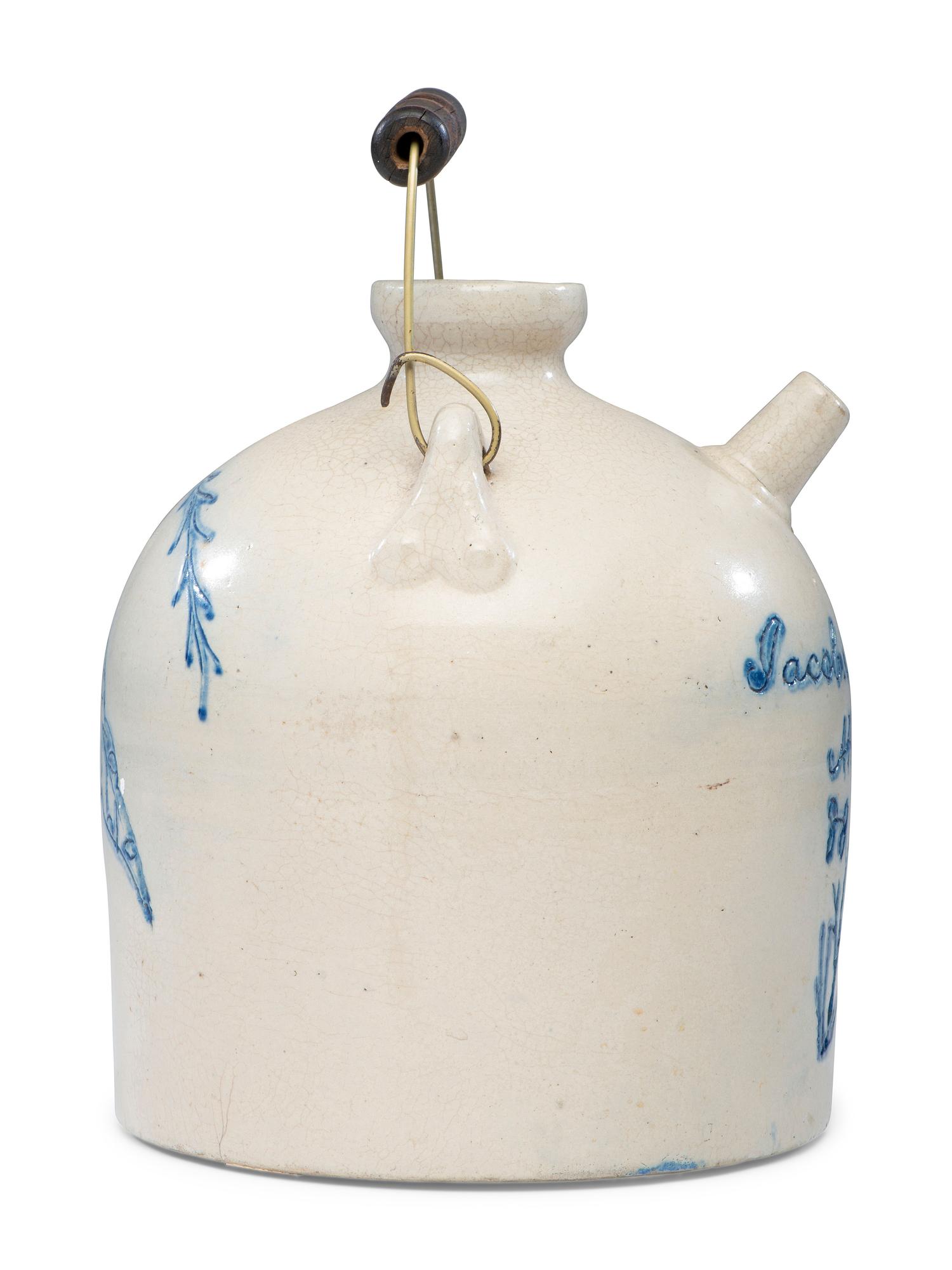 A Cobalt Decorated Stoneware Harvest or Field Jug Attributed to Wingerter Pottery