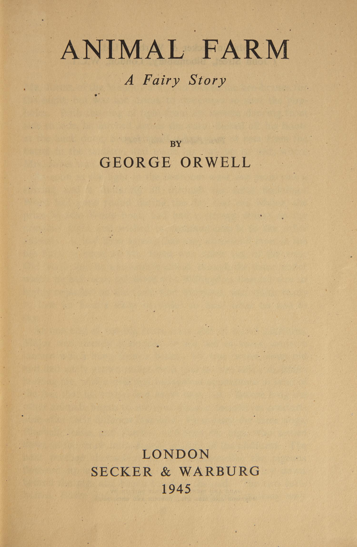 [Literature] Orwell, George. Animal Farm A Fairy Story