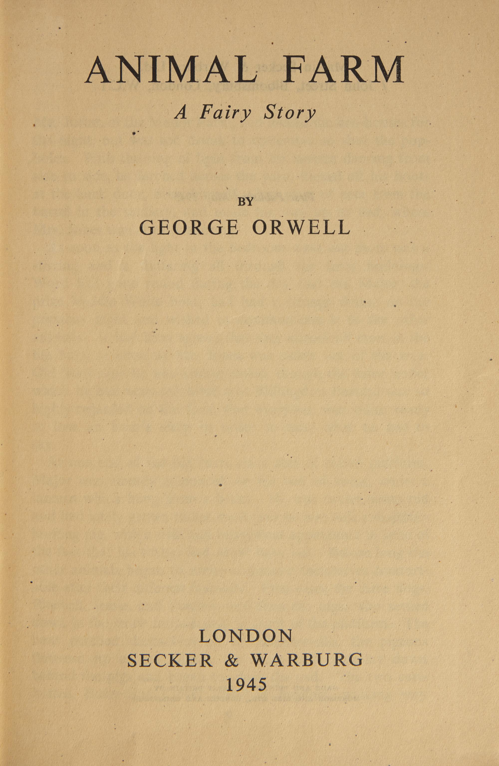 [Literature] Orwell, George. Animal Farm A Fairy Story