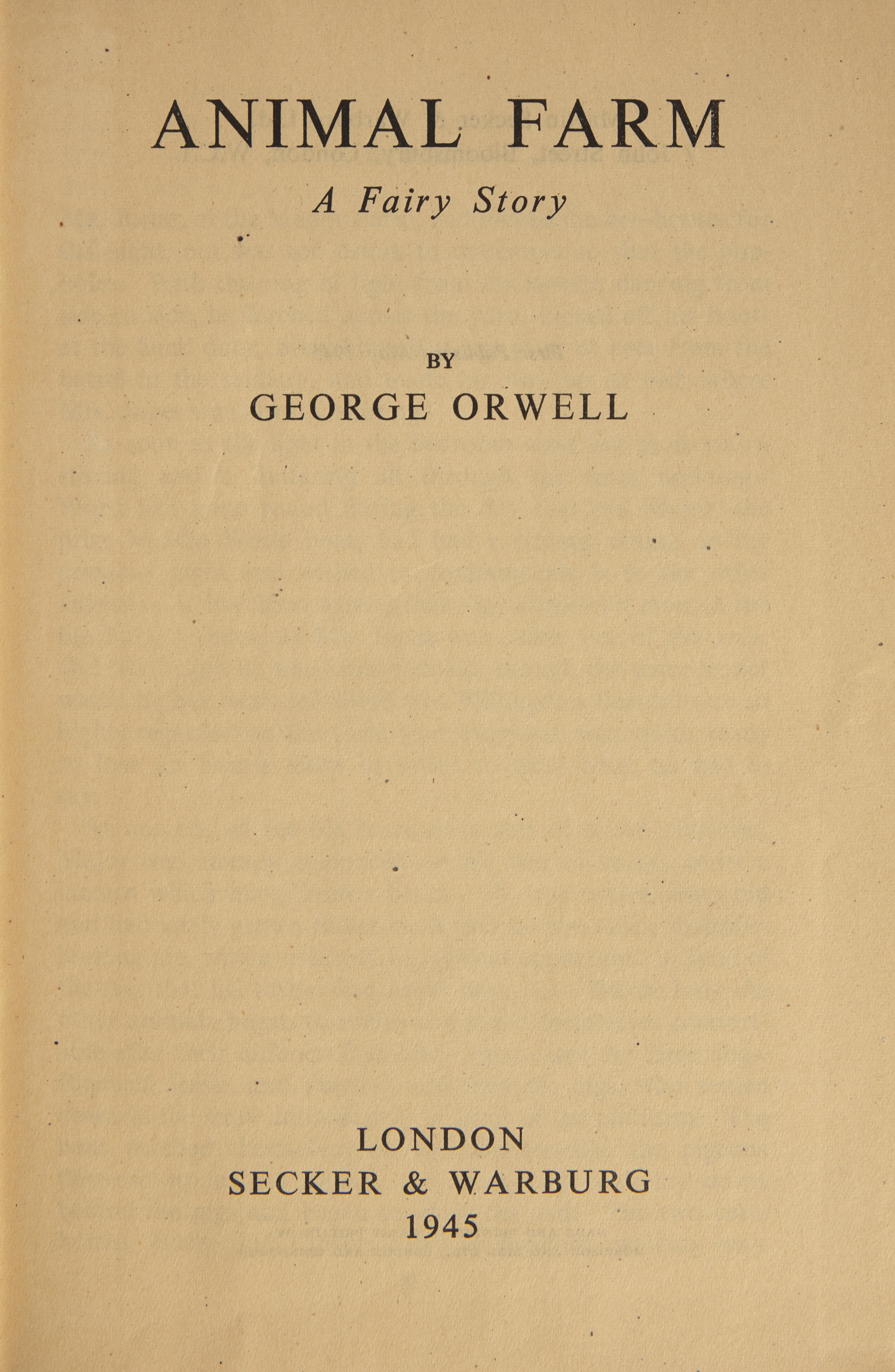 [Literature] Orwell, George. Animal Farm A Fairy Story