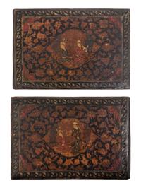 A Pair of Persian Lacquer Folio Covers