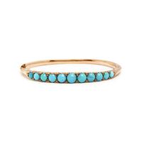 VICTORIAN, COLLECTION OF TURQUOISE AND DIAMOND BANGLE BRACELETS