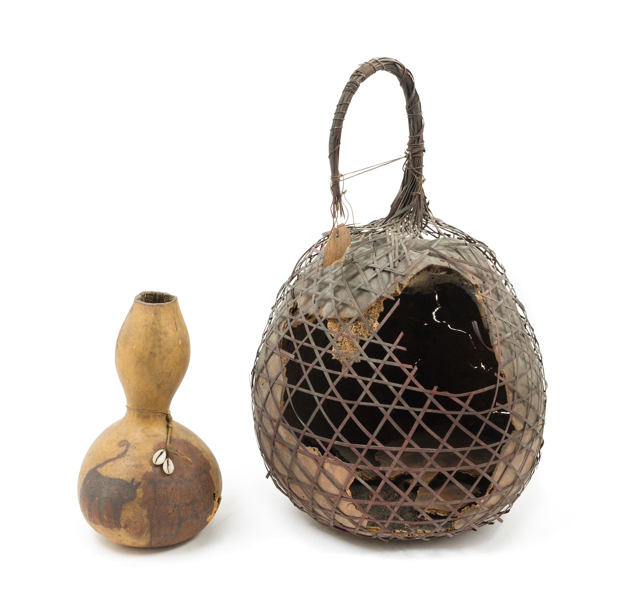 An African Gourd Basket Height 22 1/2 inches. — 19TH CENTURY