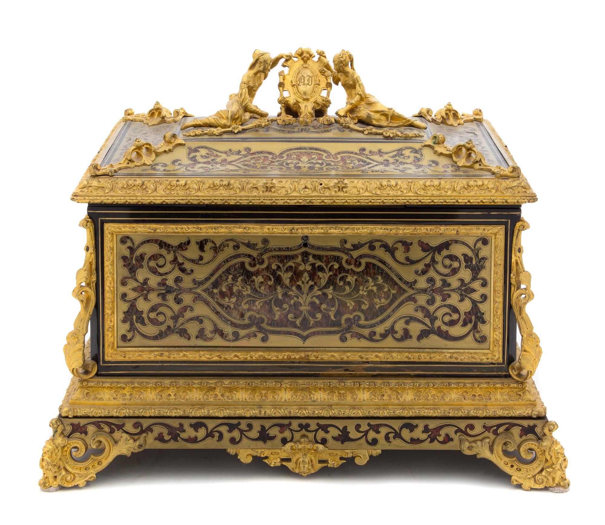 A Napoleon III Gilt Bronze Mounted Boulle Marquetry Casket Height 13 x width 16 1/2 x depth 12 inches. — ALPHONSE GIROUX, PARIS, MID-19TH CENTURY