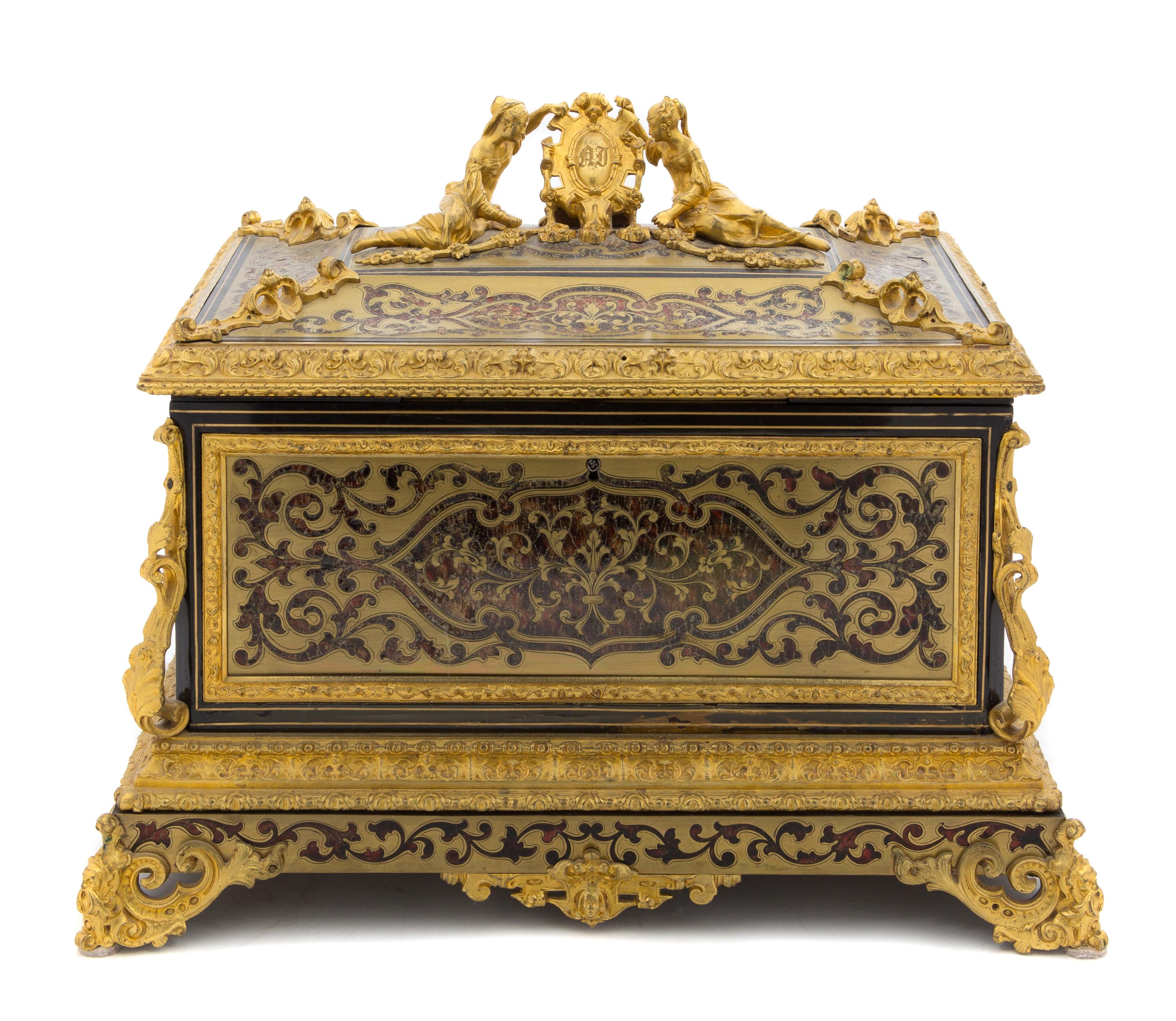 A Napoleon III Gilt Bronze Mounted Boulle Marquetry Casket Height 13 x width 16 1/2 x depth 12 inches. — ALPHONSE GIROUX, PARIS, MID-19TH CENTURY