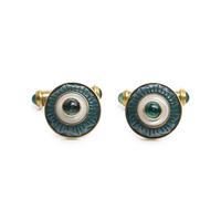 EMERALD AND MOTHER-OF-PEARL CUFFLINKS