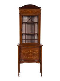 An Edwardian Marquetry Display Cabinet