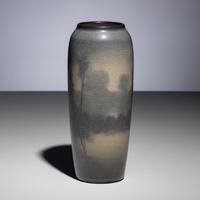 Edward Timothy Hurley for Rookwood Pottery Co. (American, 1869–1950) — Scenic Vellum Vase, c. 1912
