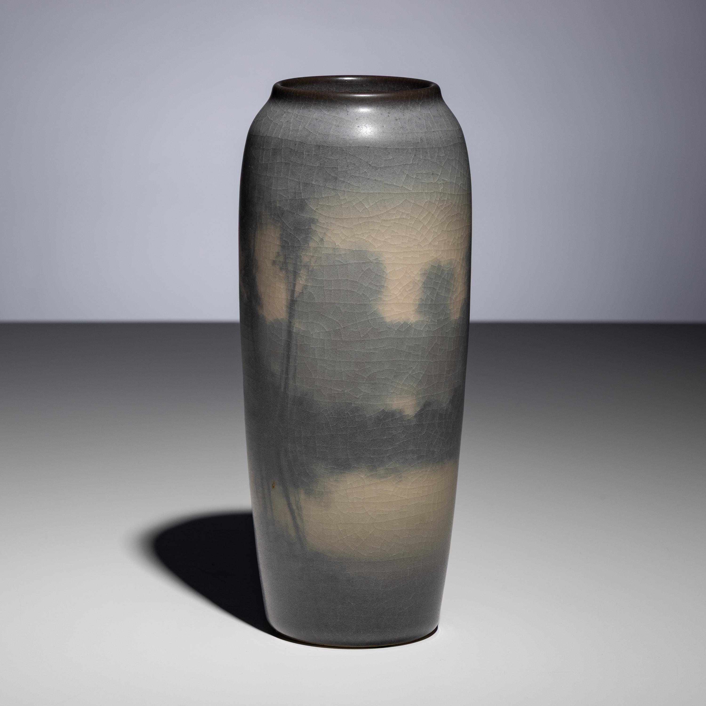 Edward Timothy Hurley for Rookwood Pottery Co. (American, 1869–1950) — Scenic Vellum Vase, c. 1912