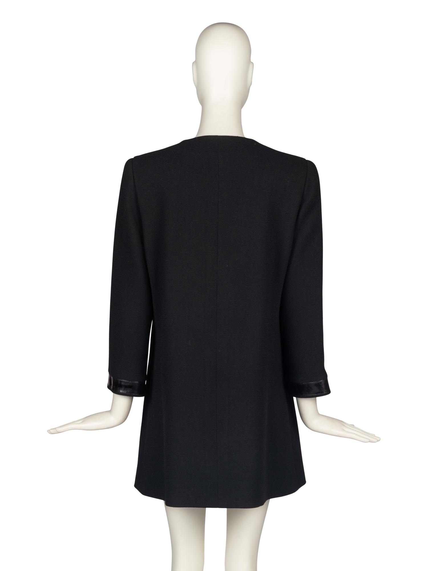 Pierre Cardin Haute Couture Black Jacket with Vinyl Accents