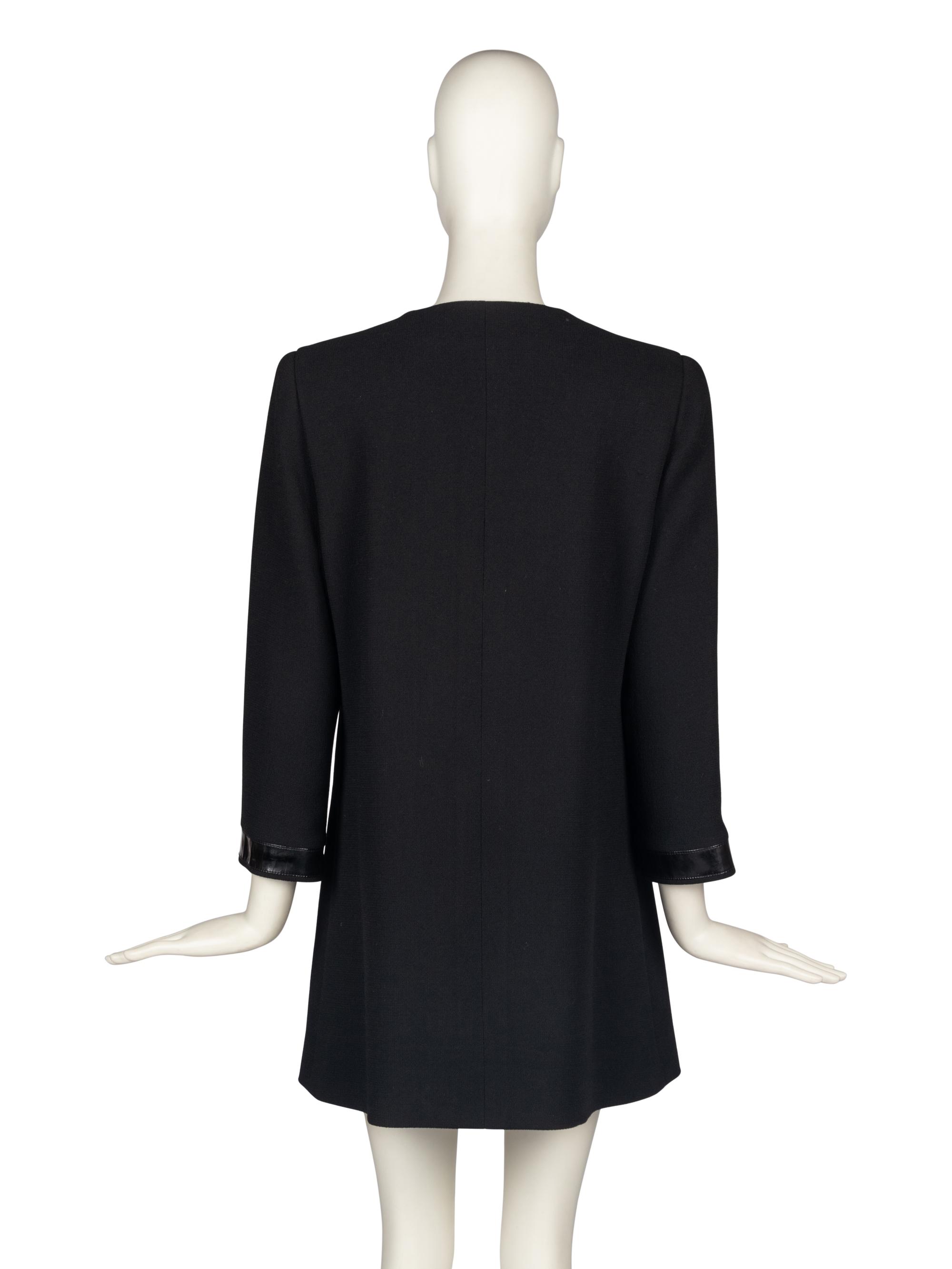 Pierre Cardin Haute Couture Black Jacket with Vinyl Accents