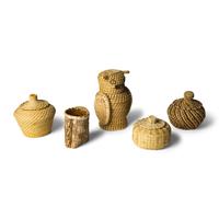 Coushatta Baskets and Birchbark Container
