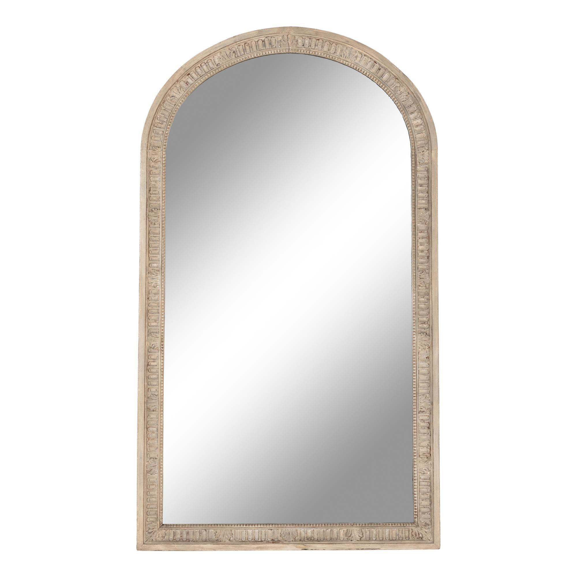 A Continental White-Painted Mirror