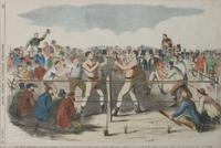 Three Hand Colored Engravings of Boxing Scenes Height 15 x width 10 inches — LATE 19TH CENTURY