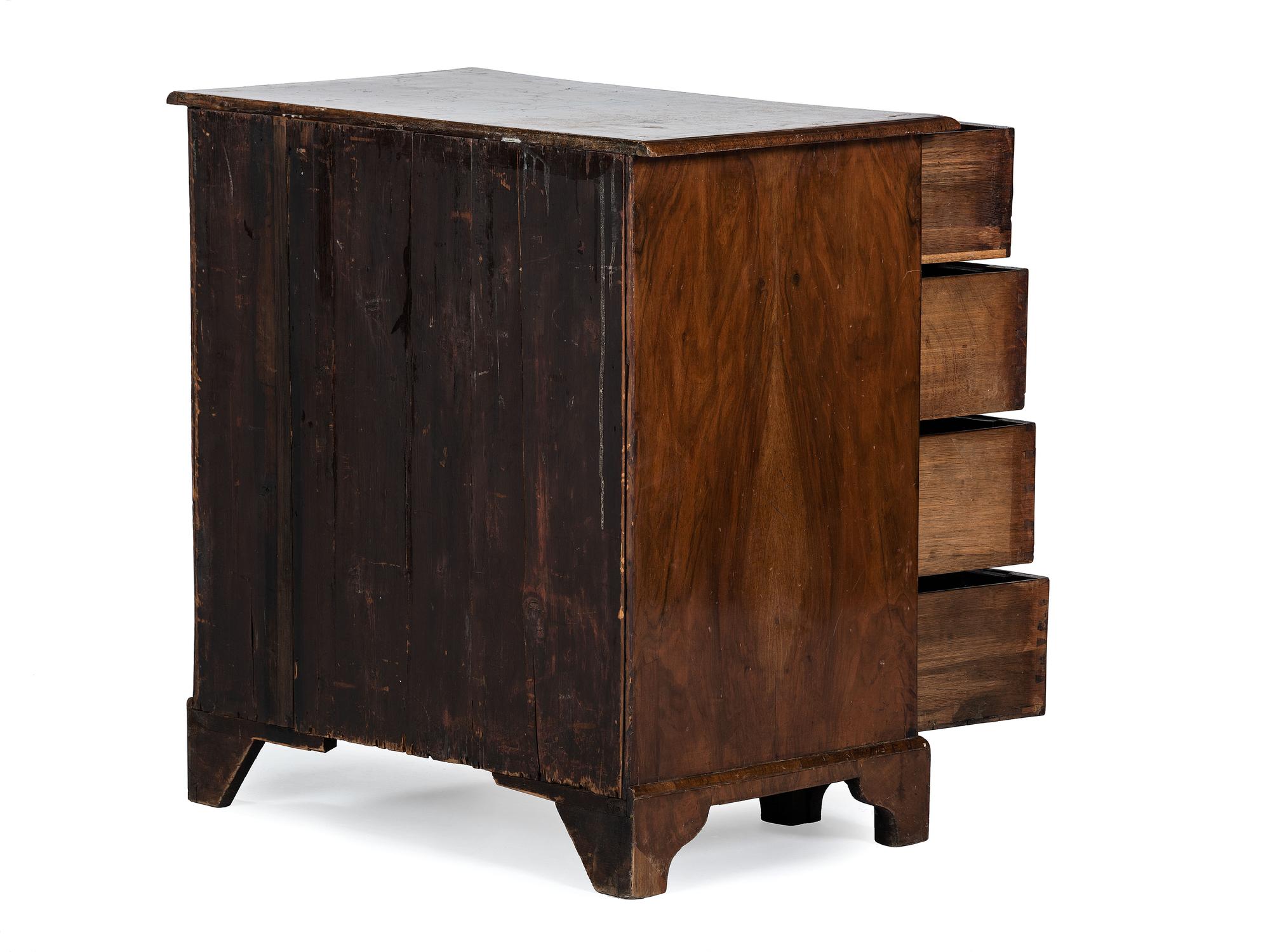 A Georgian Burlwood Diminutive Kneehole Desk
