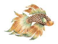 A Jay Strongwater Enameled Brass Beta Fish Figure