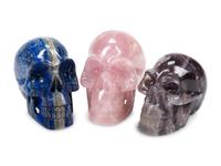 Three Carved Semiprecious Stone Skulls