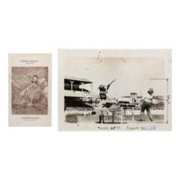 [Wild West Shows]. Trade card and photograph featuring Annie Oakley and Frank Butler.