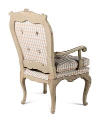 A Set of Six North Italian Rococo Polychrome Painted Armchairs