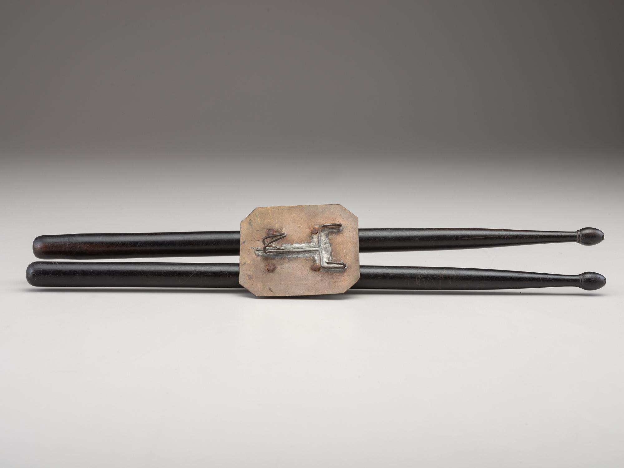[CIVIL WAR]. A pair of rosewood drumsticks and carriage.