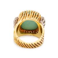 SYNTHETIC TURQUOISE AND DIAMOND RING