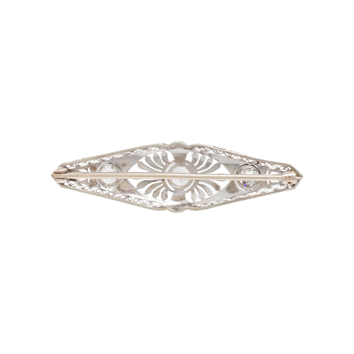 PLATINUM AND DIAMOND BAR BROOCH