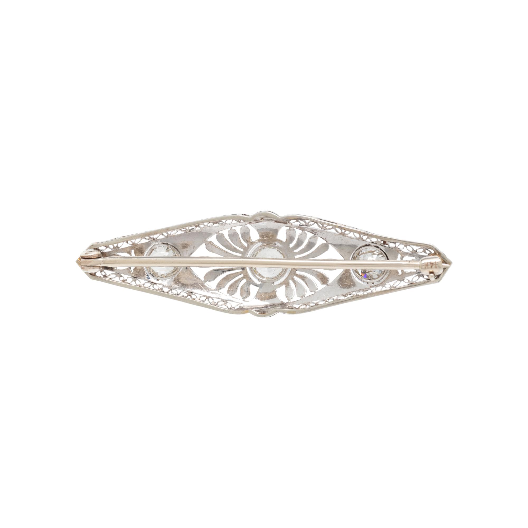 PLATINUM AND DIAMOND BAR BROOCH