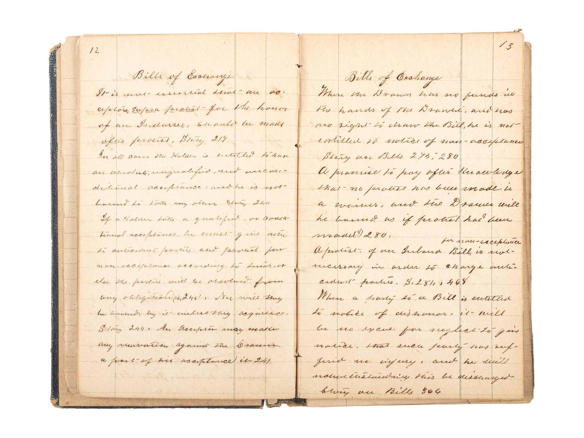 [WESTERN AMERICANA -- TEXAS]. A group of 3 ledgers, including a ledger and legal notebook attributed to L.C. Alexander of Waco, Texas.