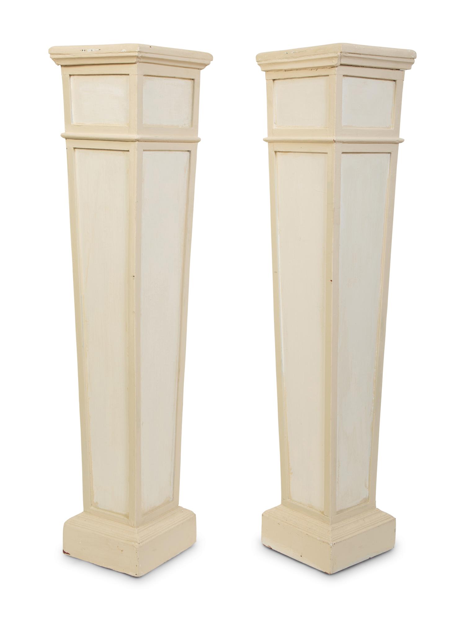 A Pair of Swedish Neoclassical Style Painted Pedestals — 20TH CENTURY