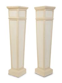 A Pair of Swedish Neoclassical Style Painted Pedestals — 20TH CENTURY