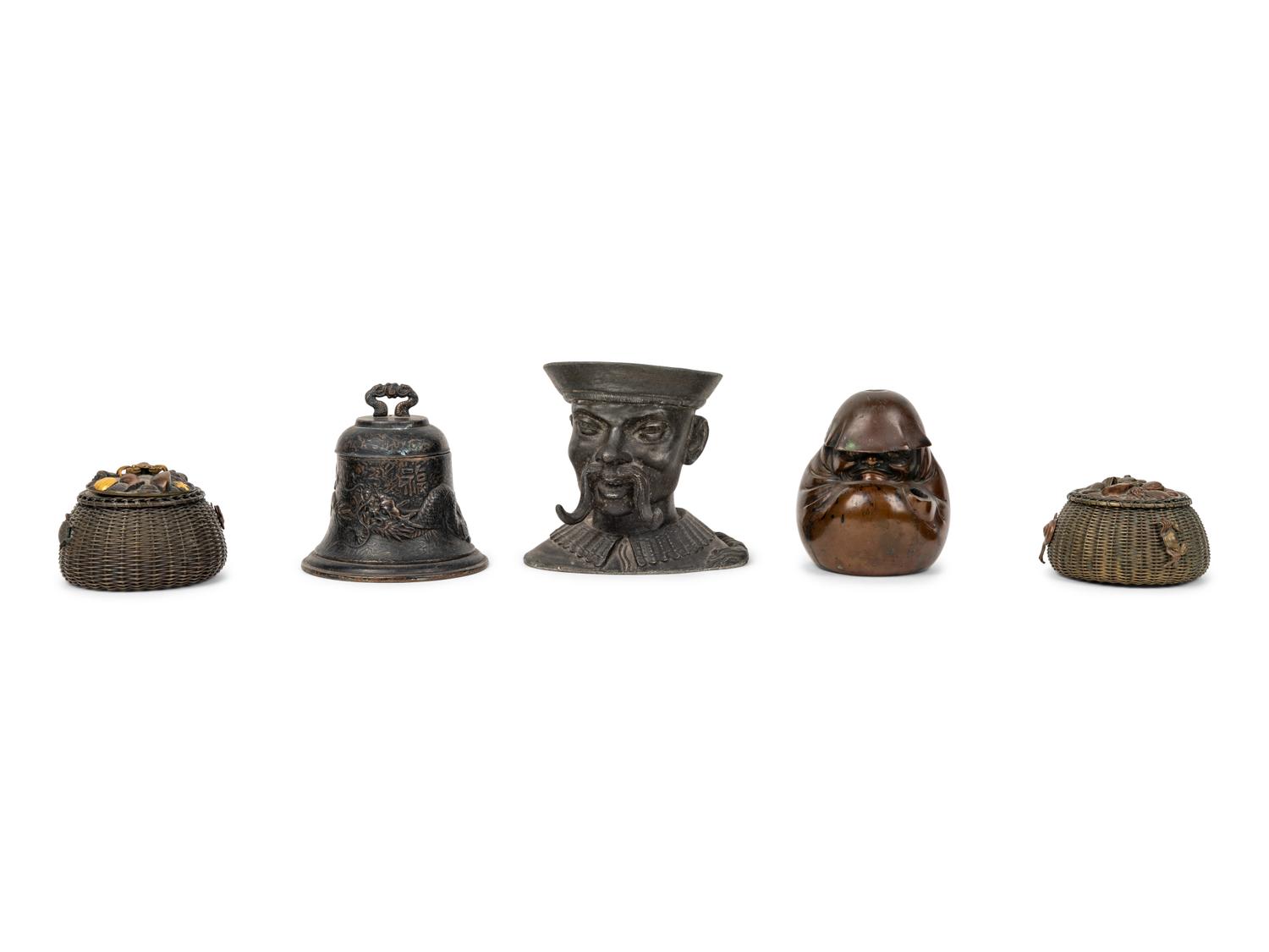 Five Chinese and Japanese Inkwells