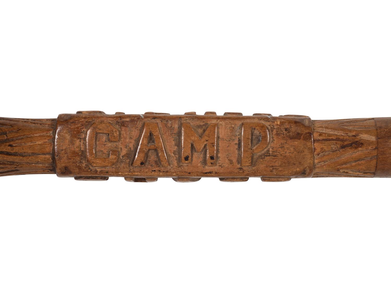 [CIVIL WAR]. Camp Chase, Ohio folk art carved walking stick. Ca 1862.