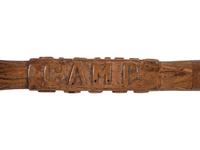 [CIVIL WAR]. Camp Chase, Ohio folk art carved walking stick. Ca 1862.