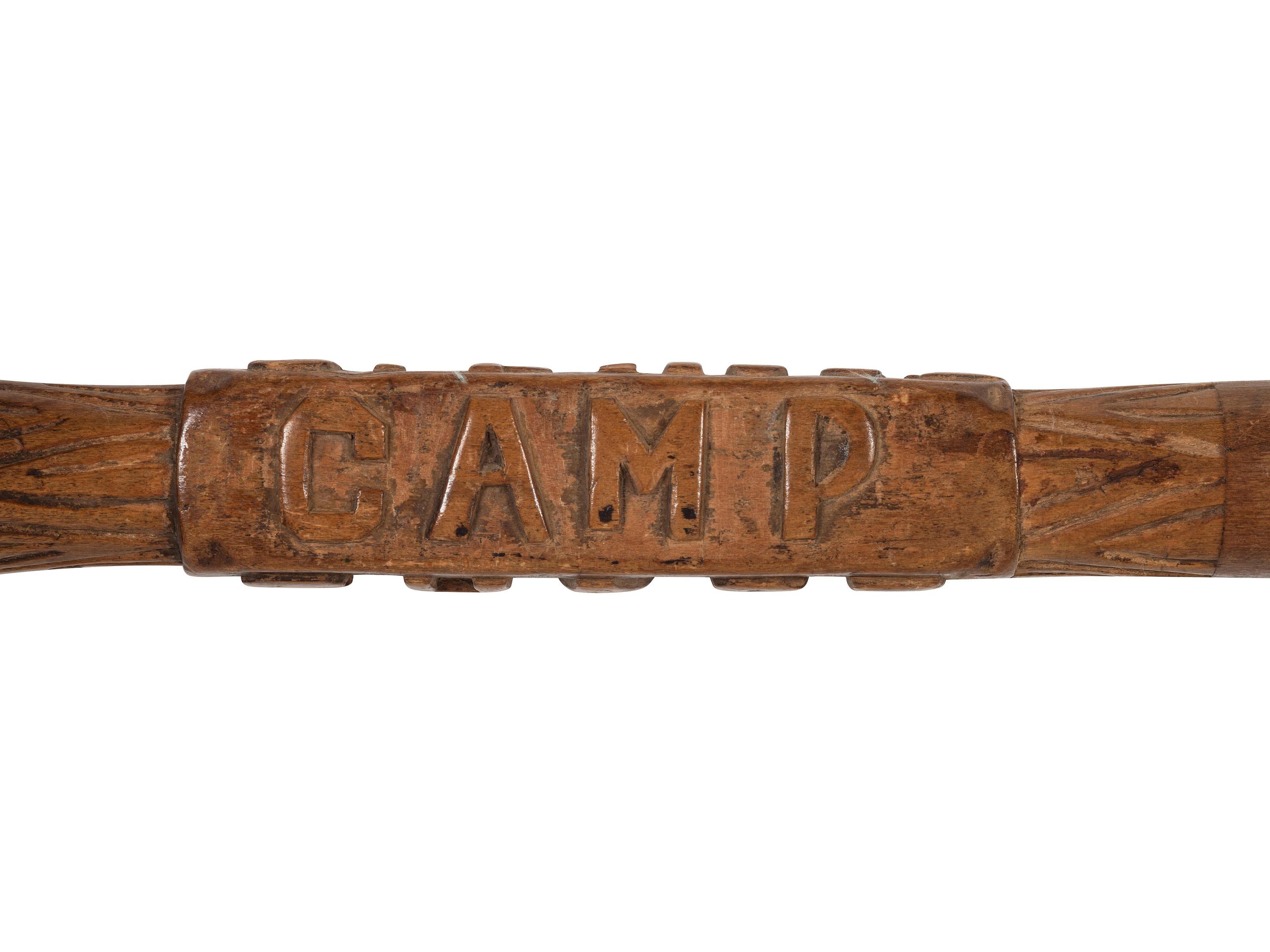 [CIVIL WAR]. Camp Chase, Ohio folk art carved walking stick. Ca 1862.