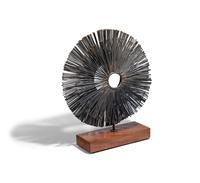 A Brutalist Metal Table-Top Sunburst Sculpture