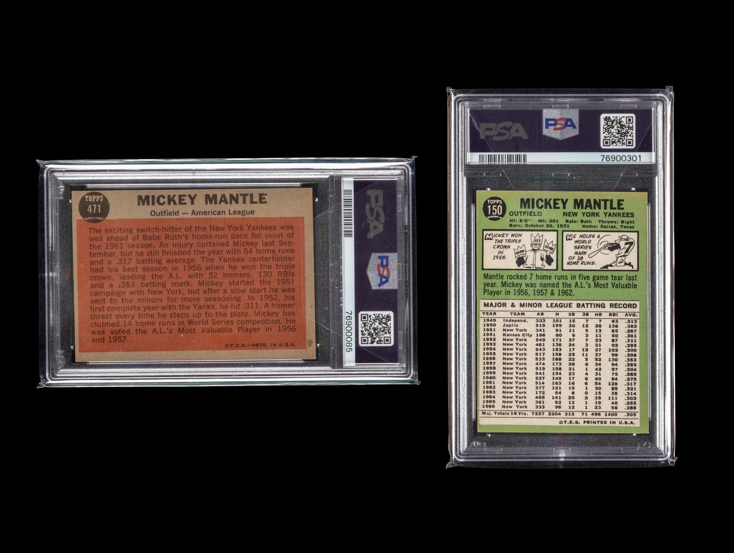 A Collection of PSA Graded Mickey Mantle 1960s Topps Baseball Cards